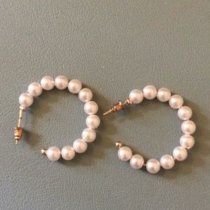 Pearl hoop earrings